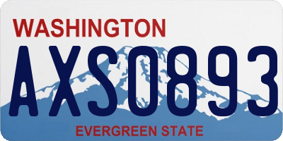WA license plate AXS0893
