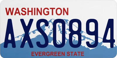 WA license plate AXS0894