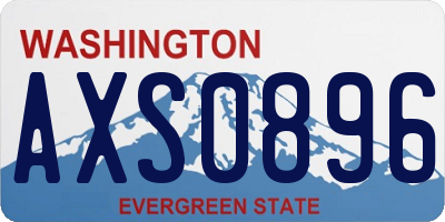 WA license plate AXS0896