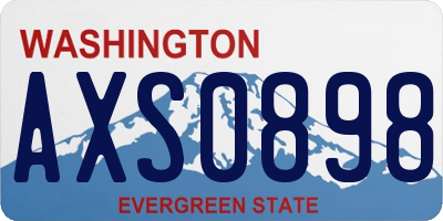 WA license plate AXS0898