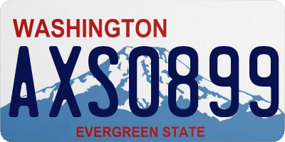 WA license plate AXS0899