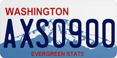 WA license plate AXS0900