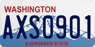WA license plate AXS0901