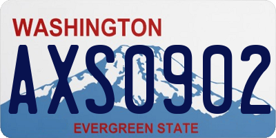WA license plate AXS0902
