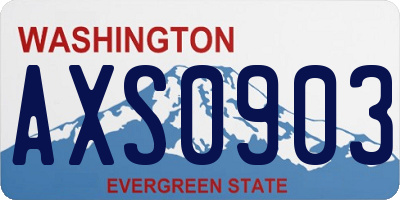 WA license plate AXS0903