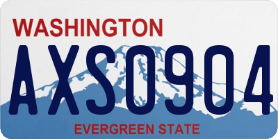 WA license plate AXS0904
