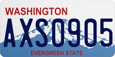 WA license plate AXS0905