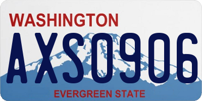WA license plate AXS0906