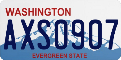 WA license plate AXS0907