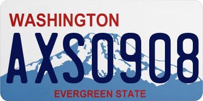 WA license plate AXS0908