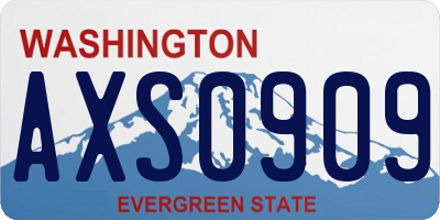 WA license plate AXS0909