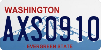 WA license plate AXS0910