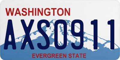 WA license plate AXS0911