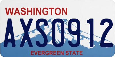 WA license plate AXS0912