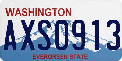 WA license plate AXS0913