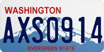 WA license plate AXS0914