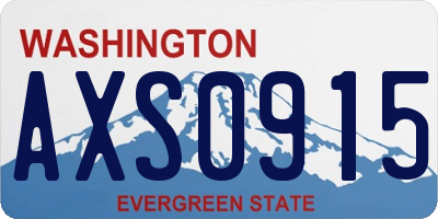 WA license plate AXS0915