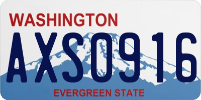 WA license plate AXS0916