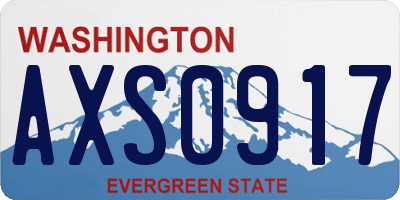 WA license plate AXS0917