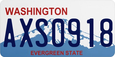 WA license plate AXS0918