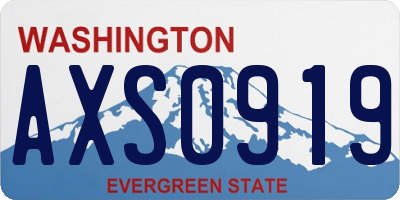 WA license plate AXS0919