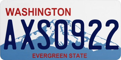 WA license plate AXS0922