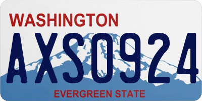 WA license plate AXS0924