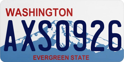 WA license plate AXS0926