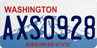 WA license plate AXS0928
