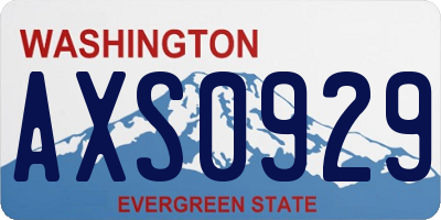 WA license plate AXS0929