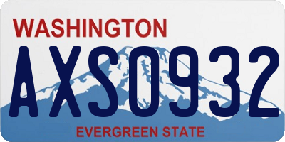 WA license plate AXS0932