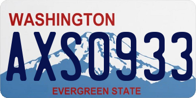 WA license plate AXS0933