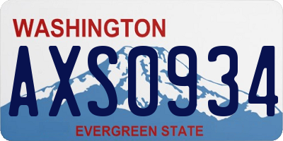 WA license plate AXS0934