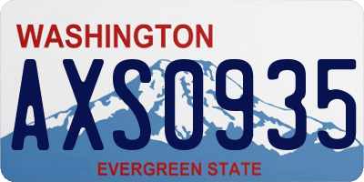 WA license plate AXS0935