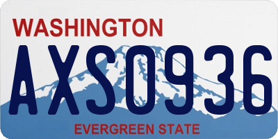 WA license plate AXS0936