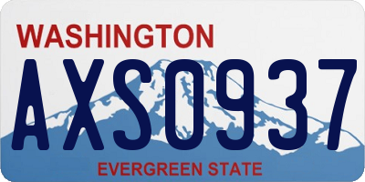 WA license plate AXS0937