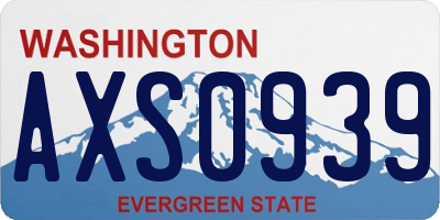 WA license plate AXS0939