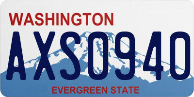 WA license plate AXS0940