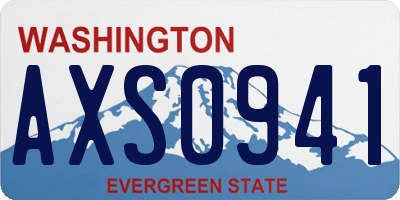WA license plate AXS0941