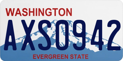 WA license plate AXS0942