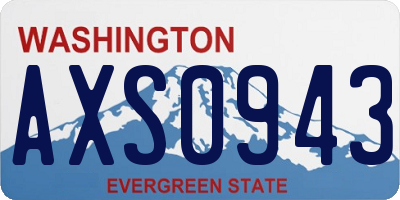 WA license plate AXS0943