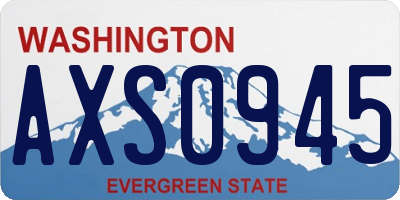 WA license plate AXS0945
