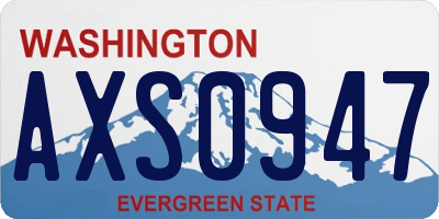 WA license plate AXS0947