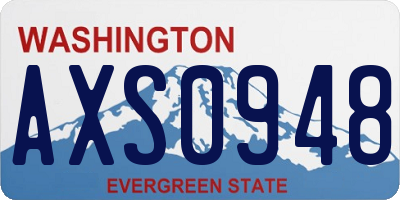 WA license plate AXS0948