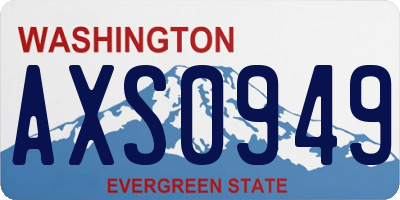 WA license plate AXS0949