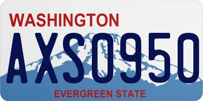 WA license plate AXS0950