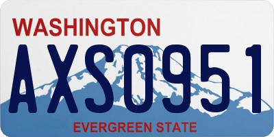 WA license plate AXS0951