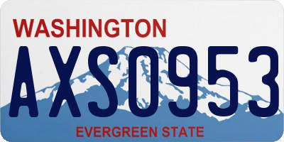 WA license plate AXS0953