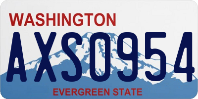WA license plate AXS0954