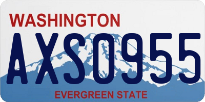 WA license plate AXS0955